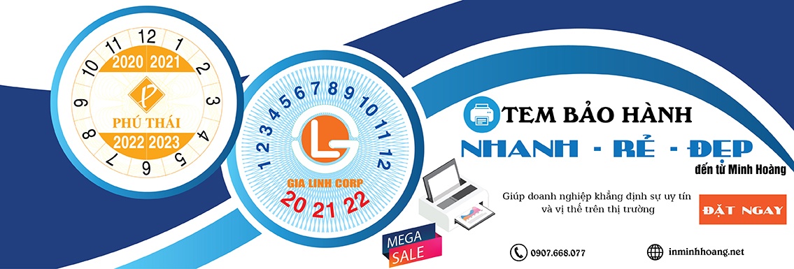 Công ty in giá rẻ tem bảo hành decal